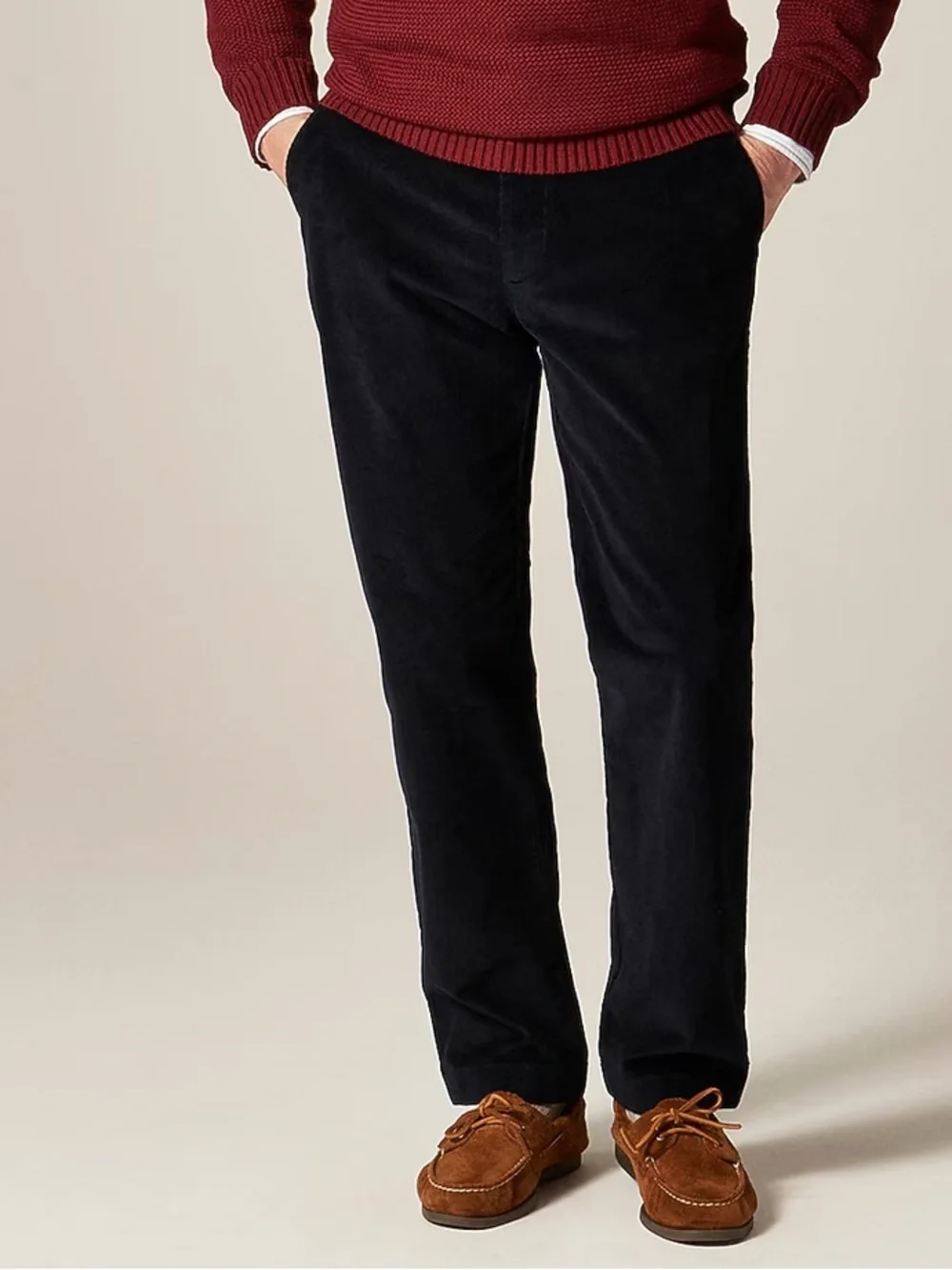 J crew midnight navy Broken-in Straight pant in stretch corduroy 35 32